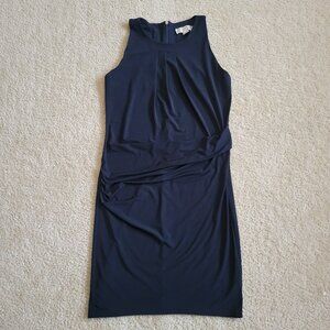 Michael Michael Kors Black Sheath Dress Ruched Sleeveless Small Office Vixen
